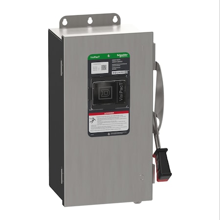 Safety Switch, Fusible, 3PST, Three Phase, NEMA 4X, Indoor/Outdoor, 18-8 Stainless Steel MPN:VH362DSGL
