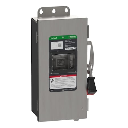 Safety Switch, Nonfusible, 3PST, Three Phase, NEMA 4X, Indoor/Outdoor, 316 Stainless Steel MPN:VHU361SSGL