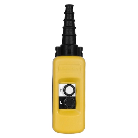 Pendant control station, Harmony XAC, plastic, yellow, 2 push buttons with 1NO MPN:XACA271