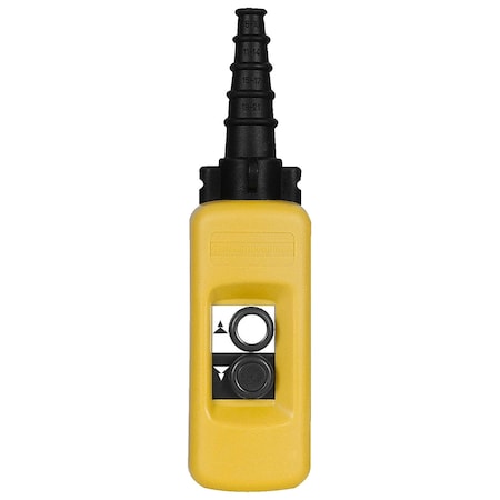 Pendant control station, Harmony XAC, plastic, yellow, 2 push buttons with 2NO+1NC MPN:XACA291