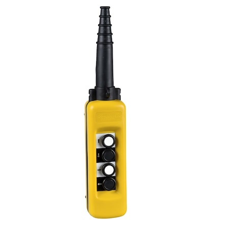 Pendant control station, Harmony XAC, plastic, yellow, 4 push buttons with 1NO MPN:XACA471