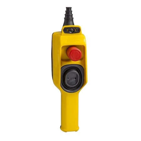 Pendant control station, Harmony XAC, plastic, yellow, 1 2 directional push button MPN:XACD21A0101