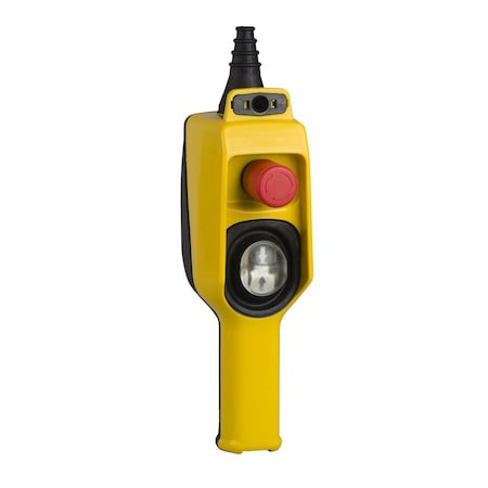 Pendant control station, Harmony XAC, 1 speed, 1 2-directional push button, 1 emergency stop, for ZB2BE101/ZB2BE102 MPN:XACD22A0101