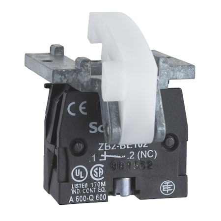 Single contact block, Harmony XAC, spring return, screw clamp terminal, 2NC MPN:XACS104