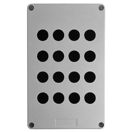 Empty control station without hinges, Harmony XAP, plastic, grey, 16 cut outs, 22mm, 151 x 241 x 83mm MPN:XAPA3116