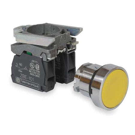 Push Button Operator, Flush, Momentary Action, Not Applicable Release, Non-Illuminated, Yellow MPN:XB4BA55