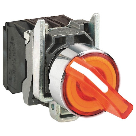 SelectorSwitch, Illum, 2Pos, 22mm, Orange MPN:XB4BK125B5