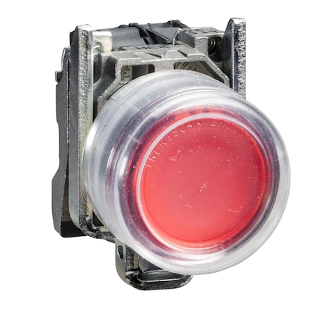 Push button, Harmony XB4, metal, projecting, red, 22mm, spring return, booted, unmarked, 1NC MPN:XB4BP42