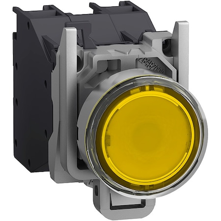 Illuminated Push Button, Flush, Momentary Action, Not Applicable Release, Illuminated, Yellow MPN:XB4BP583BM5GEX
