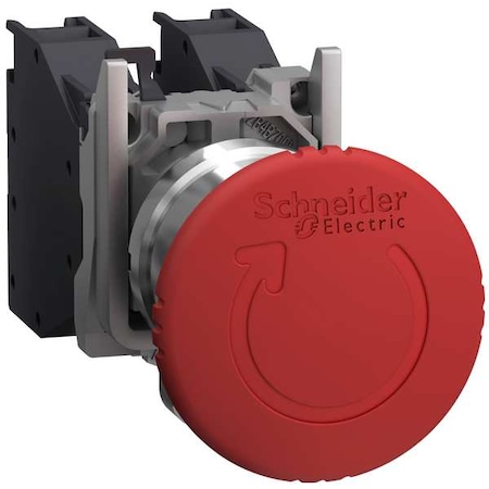 Emergency Stop Push Button, 22mm, 1NO/1NC, Red MPN:XB4BS8445GEX