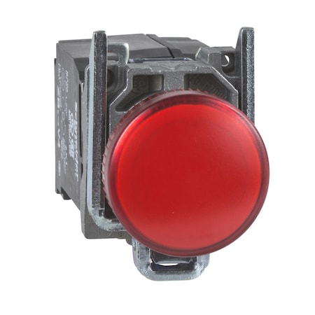 Pilot light, Harmony XB4, metal, red, 22mm, universal LED, plain lens, 230.240V AC MPN:XB4BVM4