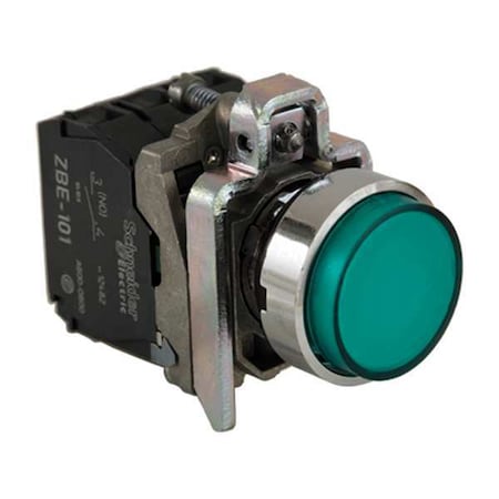 Illuminated Push Button, 22 mm, 1NO/1NC, Green MPN:XB4BW13G5