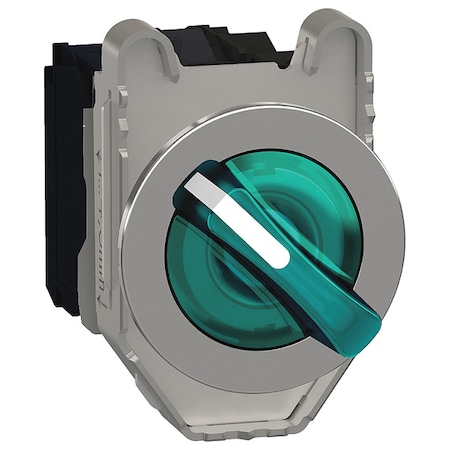 SelectorSwitch, Illum, 2Pos, 30mm, Green MPN:XB4FK123B5