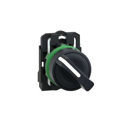 SelectorSwitch, Non-Illum, 2Pos, 22mm, Black MPN:XB5AD21