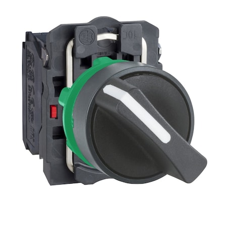 SelectorSwitch, Non-Illum, 2Pos, 22mm, Black MPN:XB5AD25