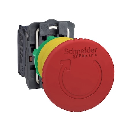 Emergency stop switching off, Harmony XB5, plastic, red mushroom 40mm, 22mm, trigger latching turn to release, 2NC MPN:XB5AS8444