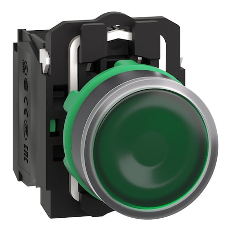 Illuminated Push Button, 22 mm, 2NO, Green MPN:XB5AW33B3