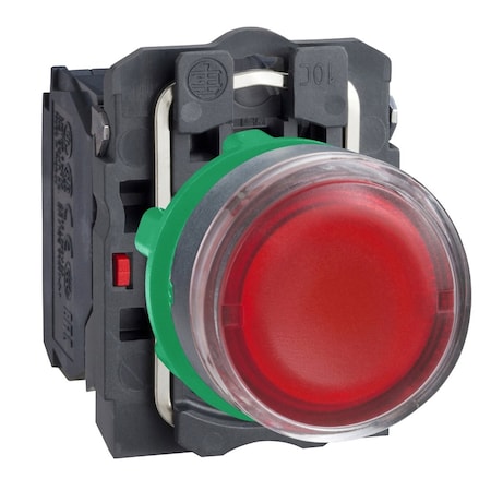Illuminated push button, Harmony XB5, plastic, red flush, 22mm, spring return, 1NO + 1NC, 220.240V MPN:XB5AW3445
