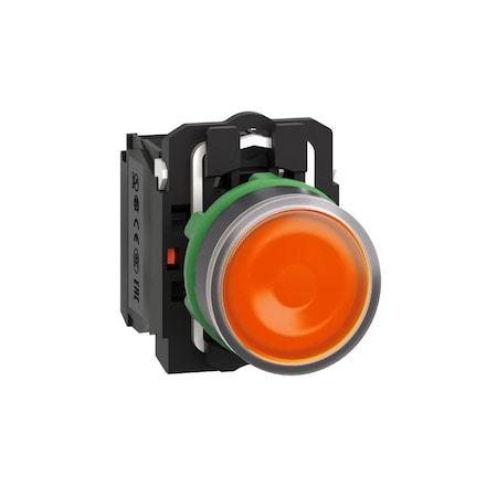 Illuminated Push Button, Flush, Momentary Action, Not Applicable Release, Illuminated, Orange MPN:XB5AW35B5