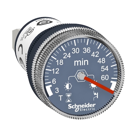 Panel mounted timer monofunction, Harmony XB5, plastic, 22mm, time delay 3.60min, 24V DC MPN:XB5DTB25