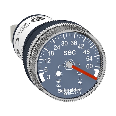 Panel mounted timer monofunction, Harmony XB5, plastic, 22mm, time delay 3.60s, 100.240V AC DC MPN:XB5DTGM3