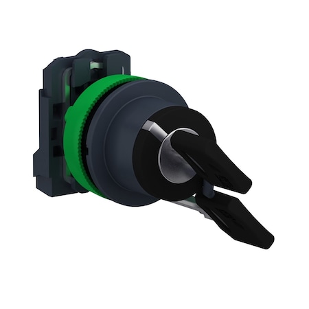 SelectorSwitch, Keyed, 2Pos, 30mm, Black MPN:XB5FG61