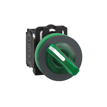 SelectorSwitch, Illum, 2Pos, 30mm, Green MPN:XB5FK123B5