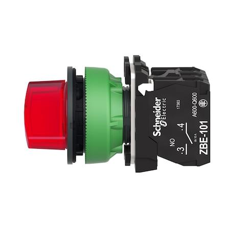 Selector Switch, Illum, 2 Pos, 30mm, Red MPN:XB5FK124B5