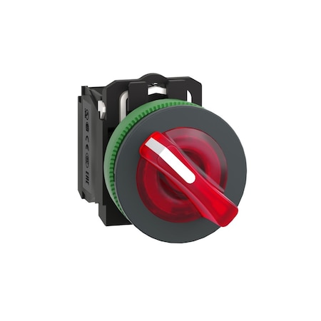 Selector Switch, Illum, 2 Pos, 30mm, Red MPN:XB5FK124M5