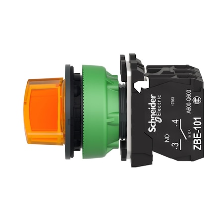 SelectorSwitch, Illum, 2Pos, 30mm, Orange MPN:XB5FK125G5