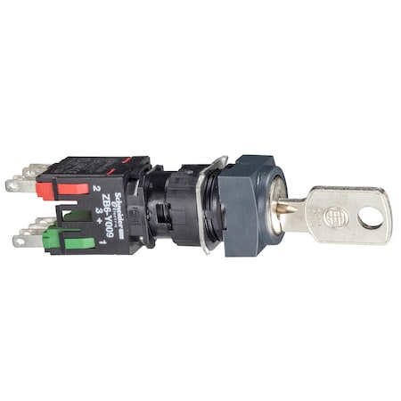 Complete selector switch, Harmony XB6, black square, 16 3 position stay put 1NO+1NC 200 MPN:XB6CGH5B