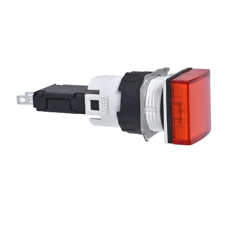 Complete pilot light, Harmony XB6, square red, plastic, 16mm, integral LED, 12.24V MPN:XB6CV4BB