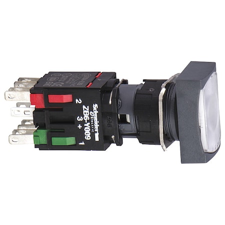 Illuminated Push Button, 16 mm, 1NO/1NC, White MPN:XB6DF1B5B