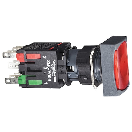 Illuminated Push Button, 16 mm, 1NO/1NC, Red MPN:XB6DF4B5B