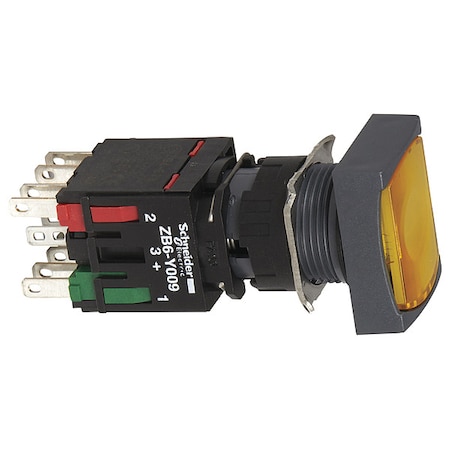 Illuminated Push Button, 16 mm, 1NO/1NC, Yellow MPN:XB6DW5B5B
