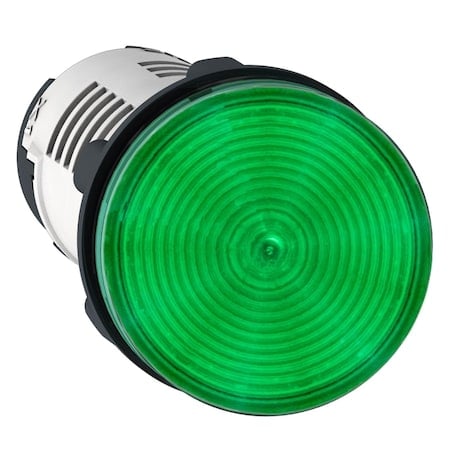 Pilot light, Harmony XB7, round green, 22mm, integral LED, faston connectors, 230.240V MPN:XB7EV03MP3