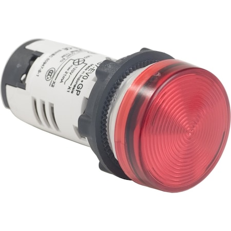 Monolithic pilot light, Harmony XB7, plastic, red, 22mm, integral LED, 110.120V AC MPN:XB7EV04GP