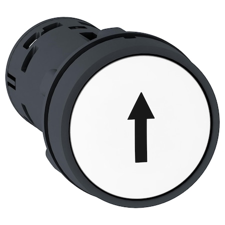 Monolithic push button, Harmony XB7, plastic, white, 22mm, spring return, marked UP ARROW, 1NO MPN:XB7NA11341