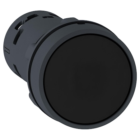 Push button, Harmony XB7, round black flush, 22mm, spring return, 2NO, unmarked MPN:XB7NA23