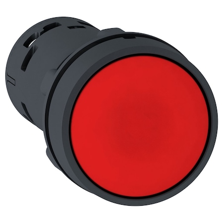 Monolithic push button, Harmony XB7, plastic, red, 22mm, spring return, unmarked, 1NC MPN:XB7NA42