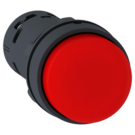 Push button, Harmony XB7, round red projecting, 22mm, spring return, 1NC, unmarked MPN:XB7NL42