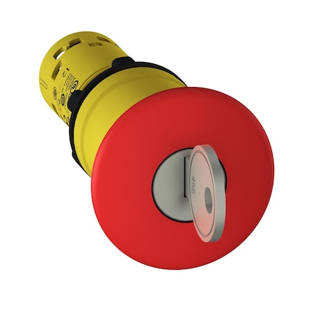 Monolithic emergency stop, Harmony XB7, plastic, red mushroom 40mm, 22mm, latching key release, 2NC MPN:XB7NS9444