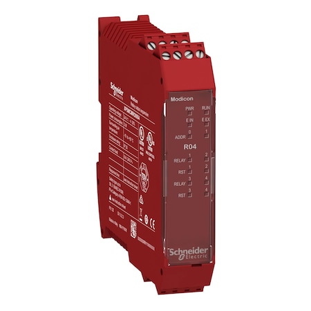Expansion module, Modicon MCM, 4 safety relay outputs, with backplane connection, screw MPN:XPSMCMRO0004