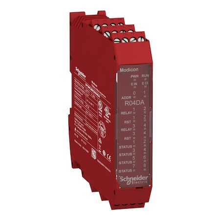 Expansion module, Modicon MCM, 4 safety relay outputs, with diagnostic outout, with backplane connection, screw MPN:XPSMCMRO0004DA