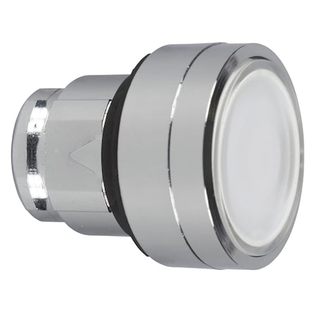 Head for illuminated push button, Harmony XB4, metal, white flush, 22mm, universal LED, for insertion legend MPN:ZB4BA18