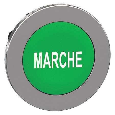 Pushbutton Head, 30 mm, Green, White MPN:ZB4FA342