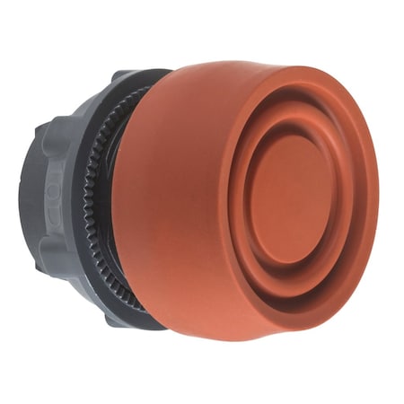 Head for non illuminated push button, Harmony XB5, plastic, flush, red, 22mm, spring return, coloured boot, unmarked MPN:ZB5AP4S