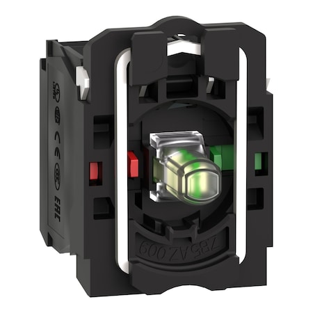 Complete body contact assembly and light block, Harmony XB5, XB4, with body fixing collar, universal LED, 230.240V, 1NO + 1NC MPN:ZB5AW0M15