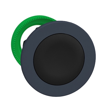 Antimicrobial Flush mounted push button head, Harmony XB5, plastic, black, 30mm, spring return, unmarked MPN:ZB5FA2
