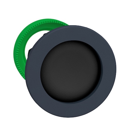 Harmony XB5, Antimicrobial Flush mounted push button head, plastic, recessed, black, Ã˜30, spring return, unmarked, dark grey bezel MPN:ZB5FA26